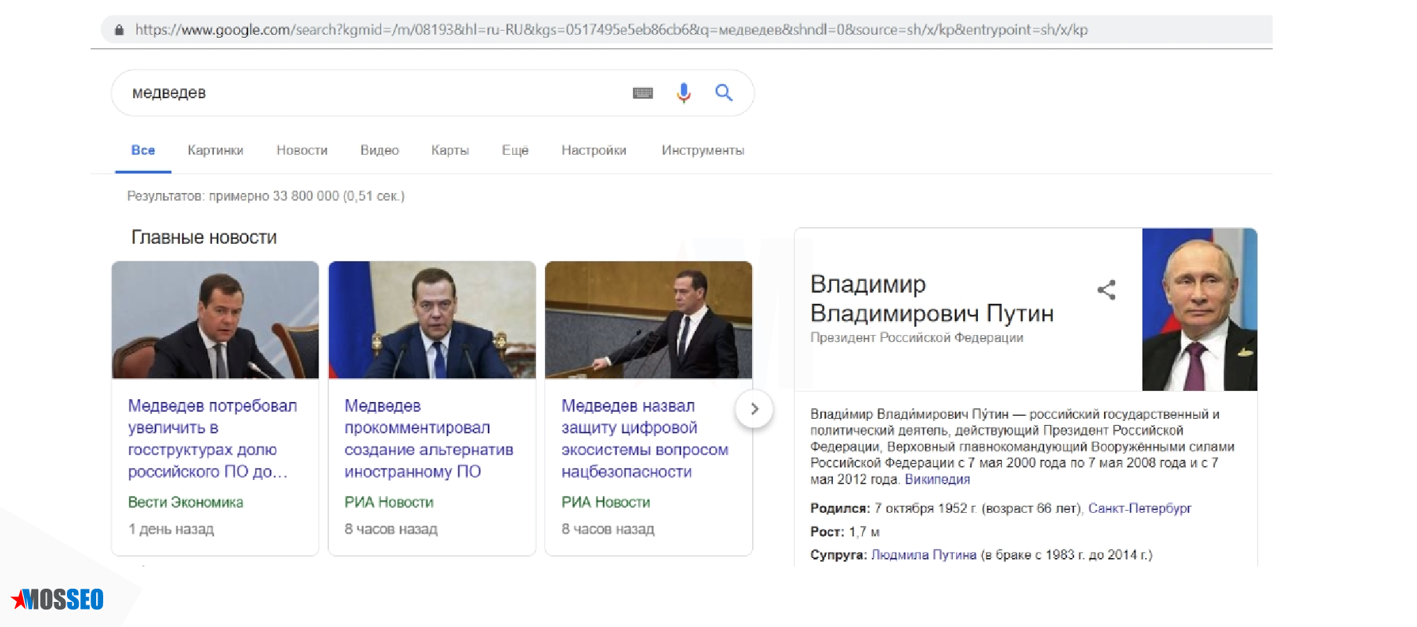 Баг в панели знаний Google